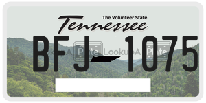 BFJ1075 license plate in Tennessee