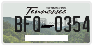 BFQ0354  license plate in TN