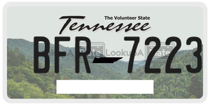BFR7223 license plate in Tennessee