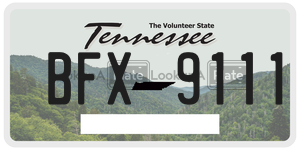 BFX9111 license plate in Tennessee