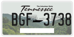 BGF3738 license plate in Tennessee
