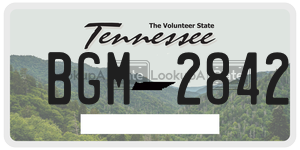 BGM2842 license plate in Tennessee