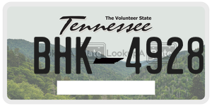 BHK4928 license plate in Tennessee