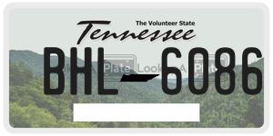 BHL6086  license plate in TN