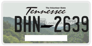 BHN2639 license plate in Tennessee