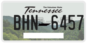 BHN6457  license plate in TN