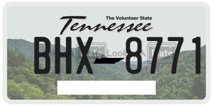 BHX8771  license plate in TN
