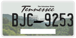 BJC9253  license plate in TN