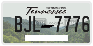 BJL7776 license plate in Tennessee