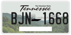 BJN1668  license plate in TN