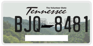 BJQ8481 license plate in Tennessee