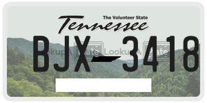 BJX3418  license plate in TN