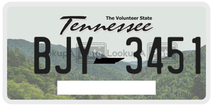 BJY3451  license plate in TN