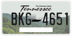 BKG4651 license plate in Tennessee