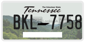 BKL7758 license plate in Tennessee