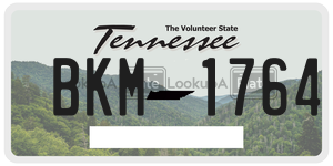 BKM1764 license plate in Tennessee