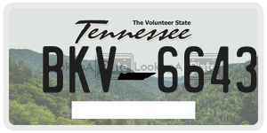 BKV6643  license plate in TN