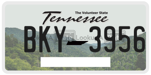 BKY3956  license plate in TN