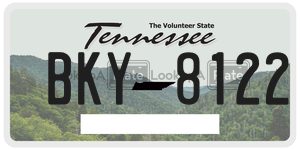 BKY8122  license plate in TN