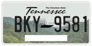 BKY9581  license plate in TN