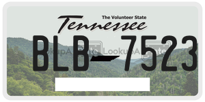 BLB7523 license plate in Tennessee