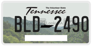 BLD2490  license plate in TN