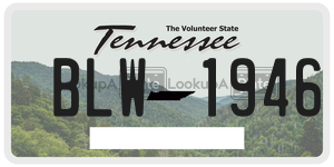 BLW1946  license plate in TN