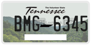 BMG6345 license plate in Tennessee