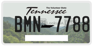 BMN7788 license plate in Tennessee