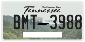 BMT3988 license plate in Tennessee