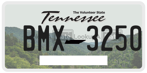 BMX3250 license plate in Tennessee
