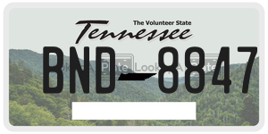 BND8847 license plate in Tennessee