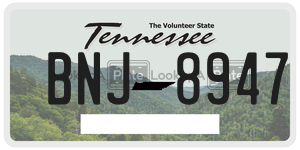 BNJ8947  license plate in TN