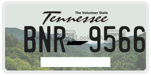 BNR9566  license plate in TN