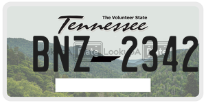 BNZ2342  license plate in TN