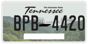 BPB4420 license plate in Tennessee