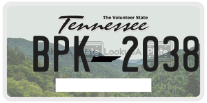 BPK2038  license plate in TN