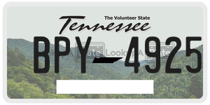 BPY4925  license plate in TN