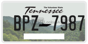 BPZ7987  license plate in TN
