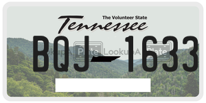 BQJ1633 license plate in Tennessee