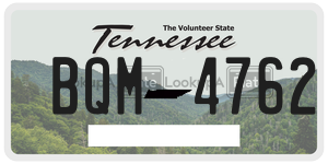BQM4762  license plate in TN