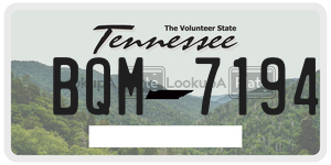 BQM7194  license plate in TN