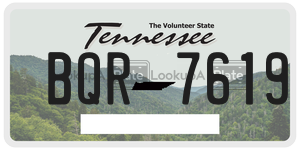 BQR7619  license plate in TN