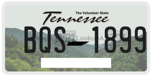 BQS1899  license plate in TN