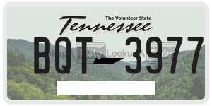 BQT3977  license plate in TN