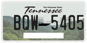 BQW5405 license plate in Tennessee