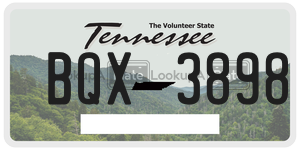 BQX3898  license plate in TN