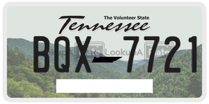 BQX7721 license plate in Tennessee