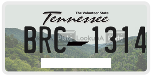 BRC1314  license plate in TN