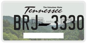 BRJ3330  license plate in TN